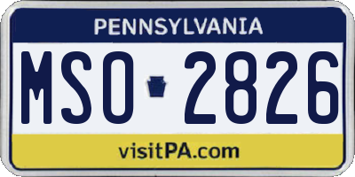 PA license plate MSO2826