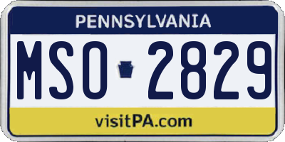 PA license plate MSO2829