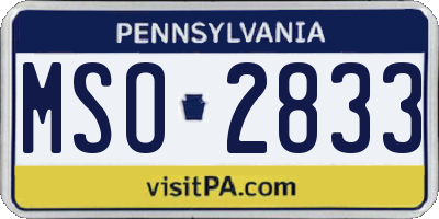 PA license plate MSO2833