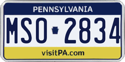 PA license plate MSO2834