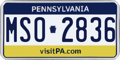 PA license plate MSO2836