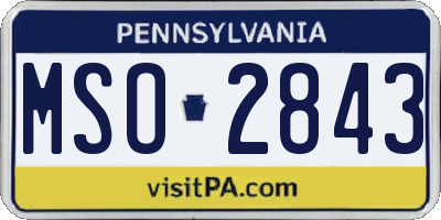 PA license plate MSO2843