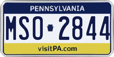 PA license plate MSO2844