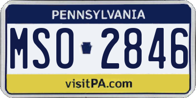 PA license plate MSO2846