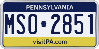 PA license plate MSO2851