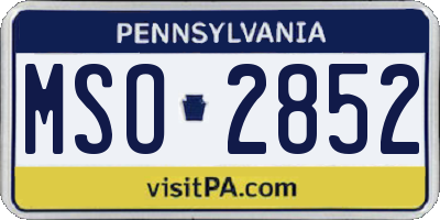 PA license plate MSO2852