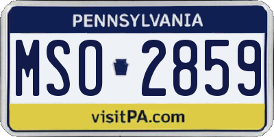 PA license plate MSO2859
