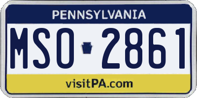 PA license plate MSO2861