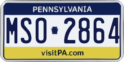 PA license plate MSO2864