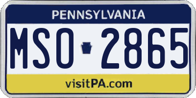 PA license plate MSO2865