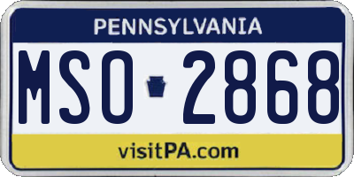 PA license plate MSO2868