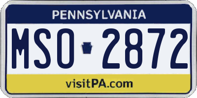 PA license plate MSO2872