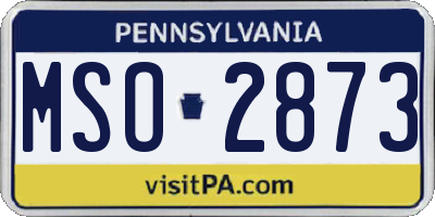 PA license plate MSO2873