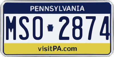 PA license plate MSO2874