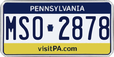 PA license plate MSO2878