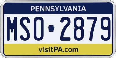PA license plate MSO2879