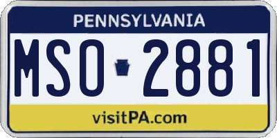 PA license plate MSO2881