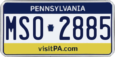 PA license plate MSO2885
