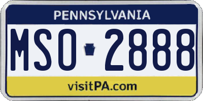 PA license plate MSO2888