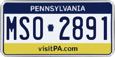 PA license plate MSO2891