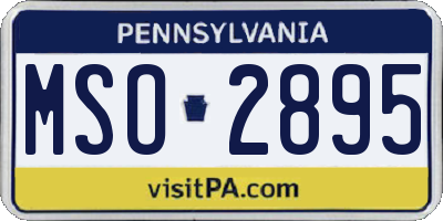 PA license plate MSO2895