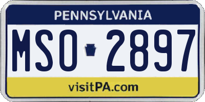 PA license plate MSO2897