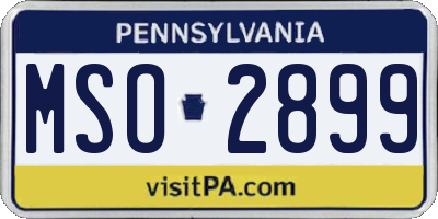 PA license plate MSO2899