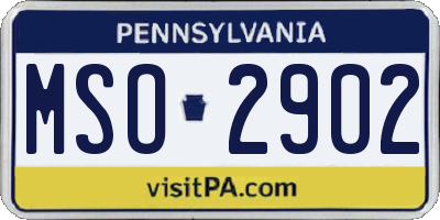PA license plate MSO2902