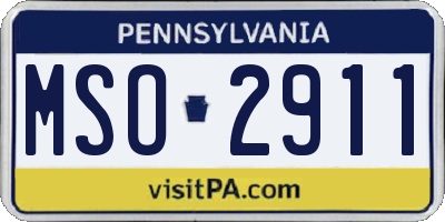 PA license plate MSO2911