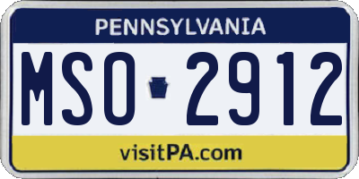 PA license plate MSO2912