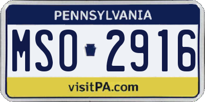 PA license plate MSO2916