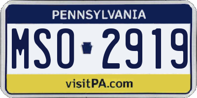 PA license plate MSO2919
