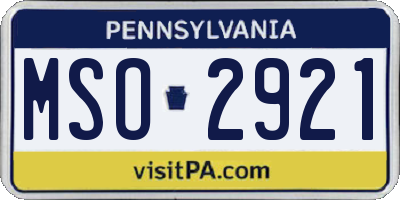 PA license plate MSO2921