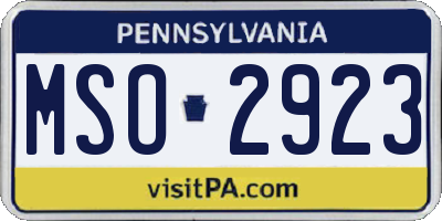 PA license plate MSO2923