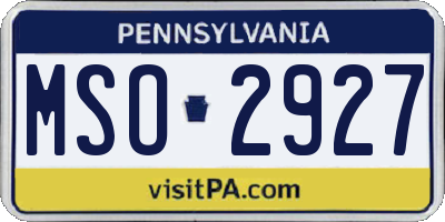 PA license plate MSO2927