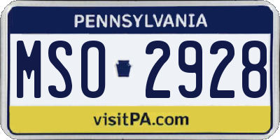 PA license plate MSO2928