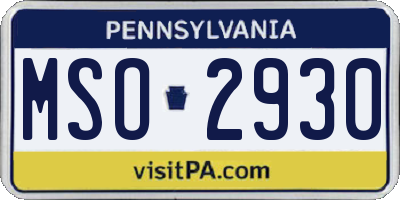 PA license plate MSO2930