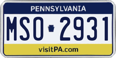 PA license plate MSO2931