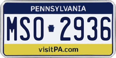 PA license plate MSO2936