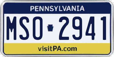 PA license plate MSO2941