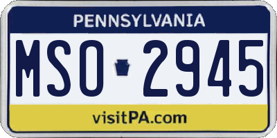 PA license plate MSO2945