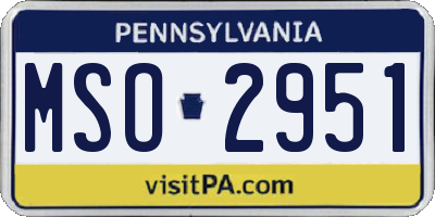 PA license plate MSO2951
