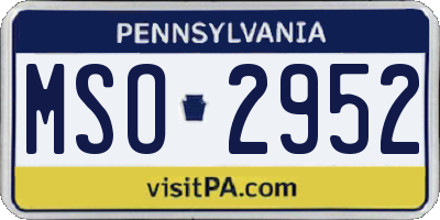 PA license plate MSO2952