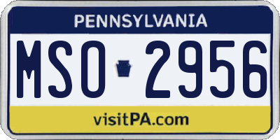 PA license plate MSO2956