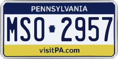 PA license plate MSO2957
