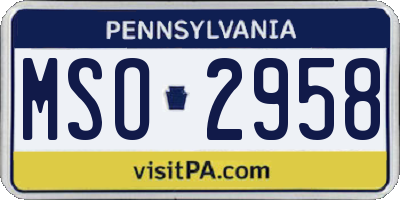 PA license plate MSO2958