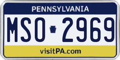PA license plate MSO2969