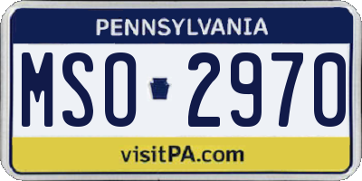 PA license plate MSO2970