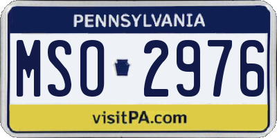 PA license plate MSO2976