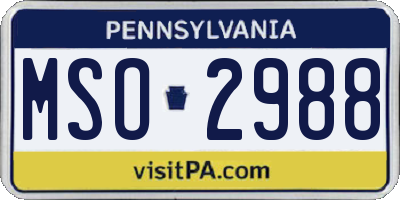 PA license plate MSO2988